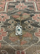 Fred Harvey Era Navajo Sterling Silver and Turquoise Thunderbird Pendant Tag