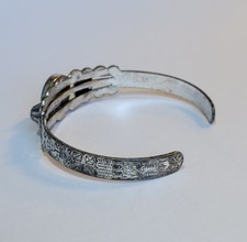 Fred Harvey Era Southwestern Nickel Silver Turquoise Blue Howlite Cuff Bracelet - Additional view 3