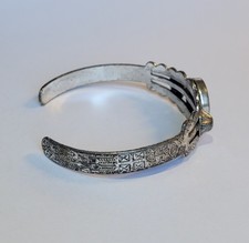 Fred Harvey Era Southwestern Nickel Silver Turquoise Blue Howlite Cuff Bracelet - Additional view 4