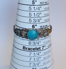 Fred Harvey Era Southwestern Nickel Silver Turquoise Blue Howlite Cuff Bracelet - Additional view 6