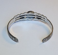 Fred Harvey Era Southwestern Nickel Silver Turquoise Blue Howlite Cuff Bracelet - Additional view 7