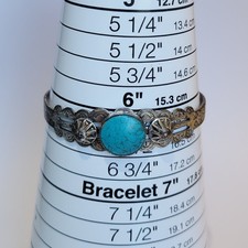 Fred Harvey Era Southwestern Nickel Silver Turquoise Blue Howlite Cuff Bracelet - Additional view 8