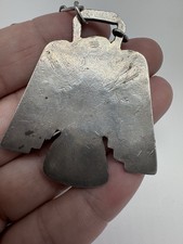 NATIVE AMERICAN NAVAJO TURQUOISE & STERLING RARE FRED HARVEY ERA BIRD NECKLACE - Additional view 5