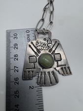 NATIVE AMERICAN NAVAJO TURQUOISE & STERLING RARE FRED HARVEY ERA BIRD NECKLACE - Additional view 7