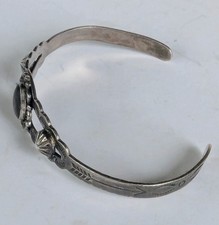 Old Fred Harvey Native American Moon Stone Etched Cuff Bracelet - Additional view 1