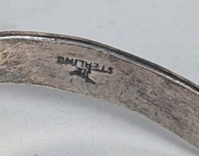 Old Fred Harvey Native American Moon Stone Etched Cuff Bracelet - Additional view 3