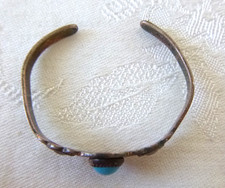 Vintage Fred Harvey-Era Tourist Copper-Clad Childs Cuff Bracelet Turquoise - Additional view 1