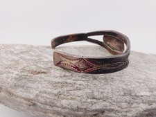 Early Navajo Fred Harvey Era Ingot Silver Cerrillos Turquoise Bracelet Sz 5¾ - Additional view 3