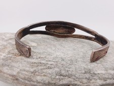 Early Navajo Fred Harvey Era Ingot Silver Cerrillos Turquoise Bracelet Sz 5¾ - Additional view 4