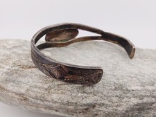 Early Navajo Fred Harvey Era Ingot Silver Cerrillos Turquoise Bracelet Sz 5¾ - Additional view 5