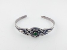 Small Vtg Navajo Fred Harvey Era Sterl Silver CERRILLOS Turquoise Bracelet Sz 5⅞ - Additional view 5