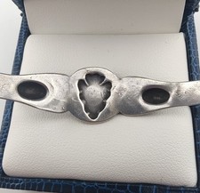 Small Vtg Navajo Fred Harvey Era Sterl Silver CERRILLOS Turquoise Bracelet Sz 5⅞ - Additional view 7
