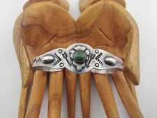 Small Vtg Navajo Fred Harvey Era Sterl Silver CERRILLOS Turquoise Bracelet Sz 5⅞ - Additional view 8