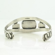 Native American Fred Harvey Era Turquoise Bird Cuff Sterling Silver Bracelet - Additional view 7