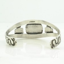 Native American Fred Harvey Era Turquoise Bird Cuff Sterling Silver Bracelet - Additional view 8