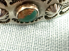 VTG NAVAJO STERLING F HARVEY TURQ STAMPED SWIM BIRD / LIGHTNING BRACELET - Additional view 9