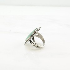 Fred Harvey Era Turquoise Oval Sterling Silver Ring Size 6 - Additional view 5