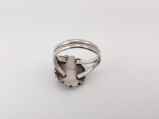 Petite Vtg Navajo Handmade Fred Harvey Era Sterling Silver Turquoise Ring Sz 6 - Additional view 5