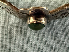 VTG F HARVEY ERA STERLING TURQUOISE FULL OPEN WING THUNDERBIRD  STAMPED BRACELET - Additional view 6