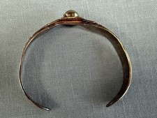 VTG F HARVEY ERA STERLING TURQUOISE FULL OPEN WING THUNDERBIRD  STAMPED BRACELET - Additional view 7