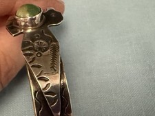 VTG F HARVEY ERA STERLING TURQUOISE FULL OPEN WING THUNDERBIRD  STAMPED BRACELET - Additional view 8