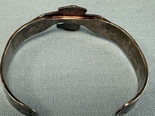 VTG F HARVEY ERA STERLING TURQUOISE FULL OPEN WING THUNDERBIRD  STAMPED BRACELET - Additional view 9