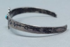 vintage Fred Harvey era Navajo Silver Turquoise Thunderbird  Cuff Bracelet - Additional view 2