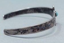 vintage Fred Harvey era Navajo Silver Turquoise Thunderbird  Cuff Bracelet - Additional view 3