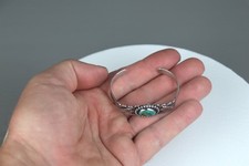 Vintage Fred Harvey Era Navajo Sterling Silver Turquoise Arrow Cuff Bracelet - Additional view 7