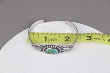 Vintage Fred Harvey Era Navajo Sterling Silver Turquoise Arrow Cuff Bracelet - Additional view 8