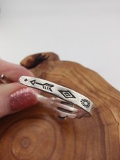 Vtg Navajo Fred Harvey Era Sterl Silver Turquoise Thunderbird Baby Bracelet - Additional view 2