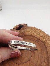 Vtg Navajo Fred Harvey Era Sterl Silver Turquoise Thunderbird Baby Bracelet - Additional view 3