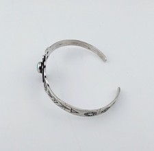 Vtg Navajo Fred Harvey Era Sterl Silver Turquoise Thunderbird Baby Bracelet - Additional view 6