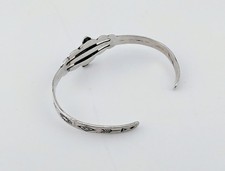 Vtg Navajo Fred Harvey Era Sterl Silver Turquoise Thunderbird Baby Bracelet - Additional view 7