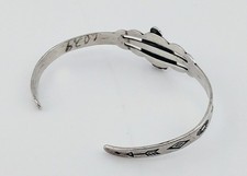 Vtg Navajo Fred Harvey Era Sterl Silver Turquoise Thunderbird Baby Bracelet - Additional view 9