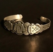 GREAT OLD FRED HARVEY STYLE THUNDERBIRD DESIGN STERLING SILVER BRACELET - Additional view 3