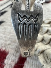 Vintage FRED HARVEY ERA sterling silver DOG CUFF bracelet Southwestern 6