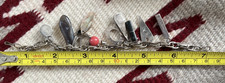 Vtg SOUTHWESTERN FRED HARVEY ERA CHARM BRACELET sterling snake eye turquoise 7