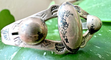 Vintage OLD PAWN FRED HARVEY ERA sterling RAINDROP CUFF bracelet 5 3/4
