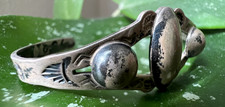 Vintage OLD PAWN FRED HARVEY ERA sterling RAINDROP CUFF bracelet 5 3/4