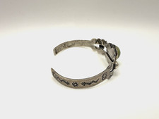 Vintage Fred Harvey Era Navajo Style Sterling Green Turquoise Cuff Bracelet - Additional view 2