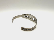 Vintage Fred Harvey Era Navajo Style Sterling Green Turquoise Cuff Bracelet - Additional view 3