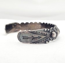Native American Zuni Snake Eye Turquoise Sterling Silver Fred Harvey Era Cuff Br - Additional view 9