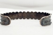 Native American Zuni Snake Eye Turquoise Sterling Silver Fred Harvey Era Cuff Br - Additional view 10