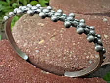 Vintage FRED HARVEY ERA RAINDROP cuff bracelet sterling silver SOUTHWEST 6 3/4
