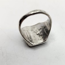 '40's Old Pawn Harvey Era Sterling Silver & Petrified Wood Mens Ring Size 9.5 - Additional view 4