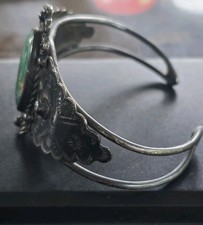 Fred Harvey Era Cuff Bracelet Sterling Silver Antique Turquoise Native American - Additional view 2