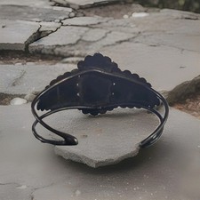 Fred Harvey Era Cuff Bracelet Sterling Silver Antique Turquoise Native American - Additional view 3