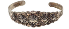 Vintage Cuff Bracelet Silver Sterling Fred Harvey Or Earlier Repousse 6.25"