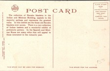 Indian Building Interior Navajo Blankets Albuquerque NM Fred Harvey Postcard - Additional view 1